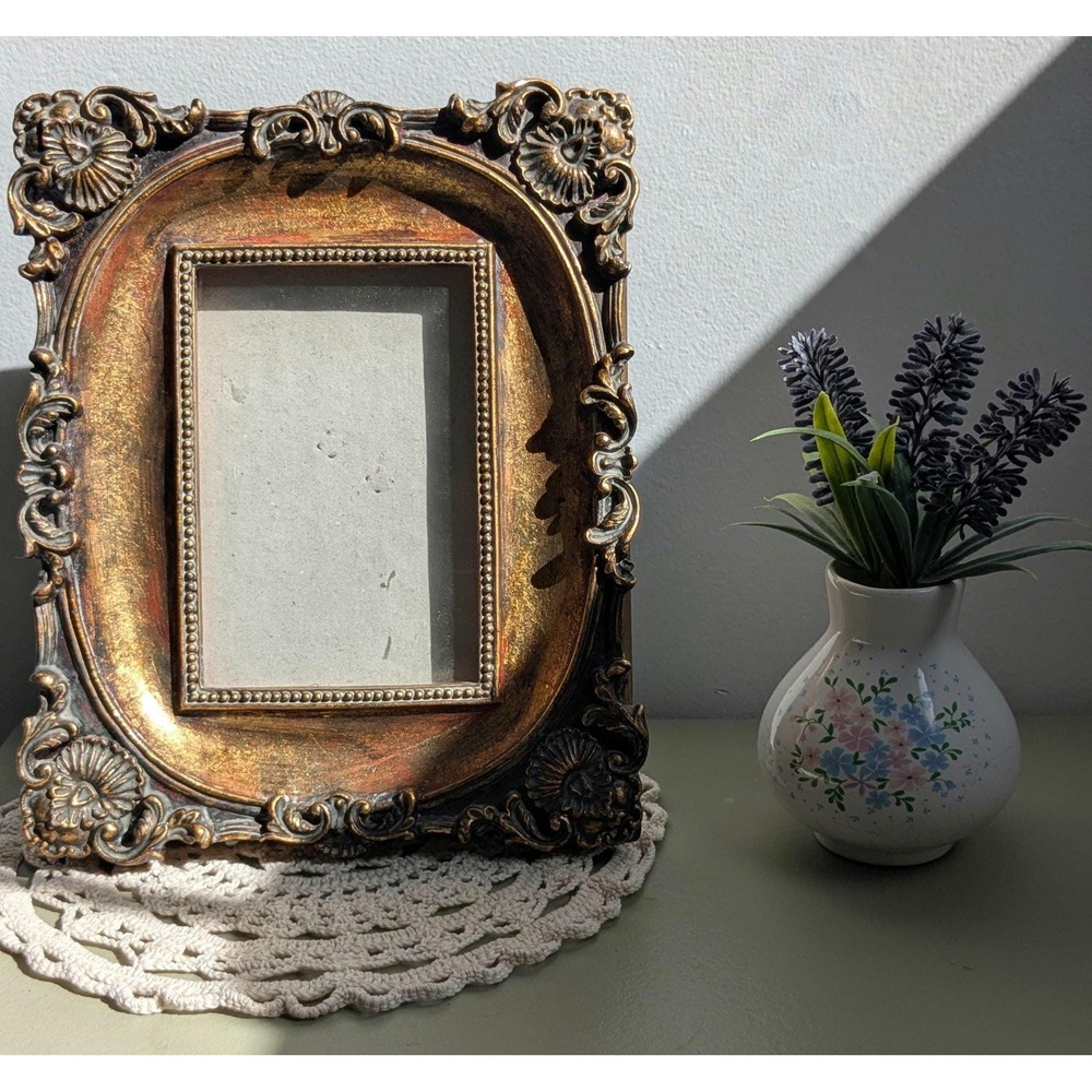 Vintage Ornate Gold Frame, Baroque Style Resin Frame, Romantic Cottage Decor